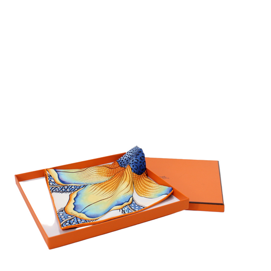 Hermes Baobab Cat silk handkerchief