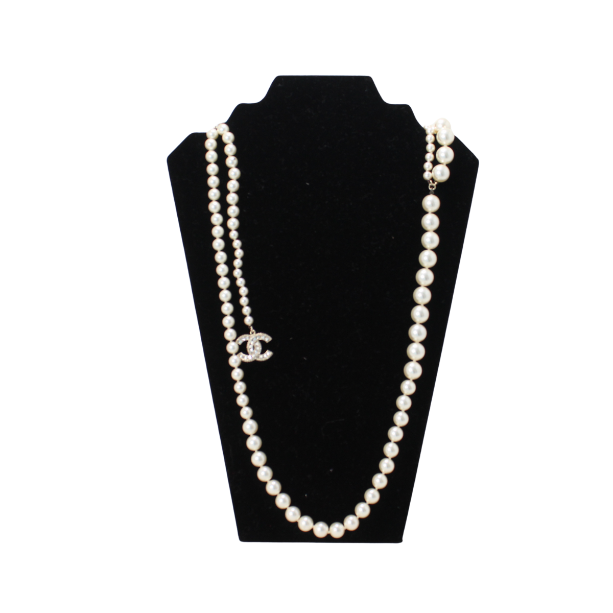 Chanel Faux Pearl CC Logo Necklace