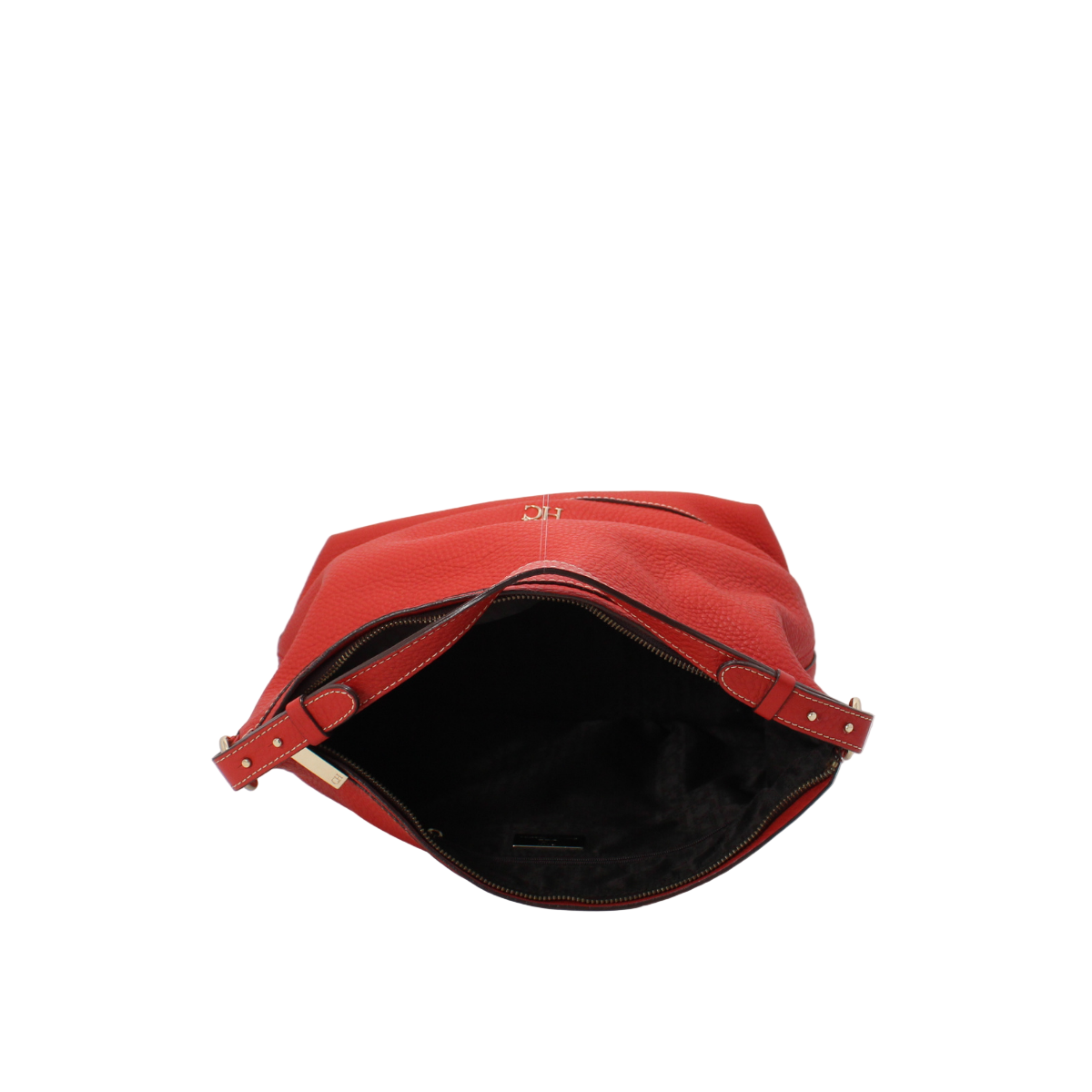 Carolina Hererra Red Pebbled Leather Hobo