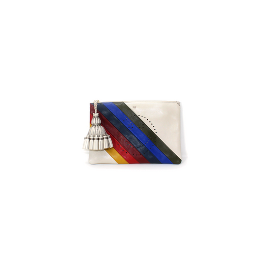 GEORGIANA SMILEY STRIPES RAINBOW CLUTCH