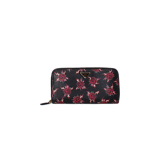 Prada Printed Wallet with roses