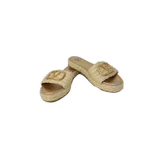 Valentino Raffia Slides talla 38