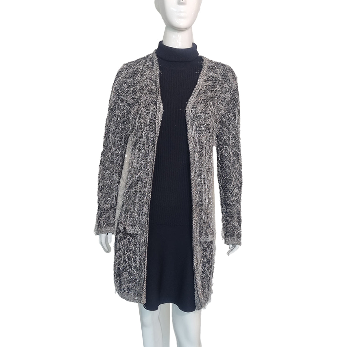 Chanel Silk Knitwear black and silver