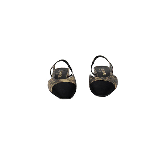 Chanel Gold Slingbacks 37.5