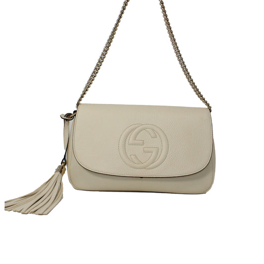 Gucci Soho Flap Bag Medium Beige