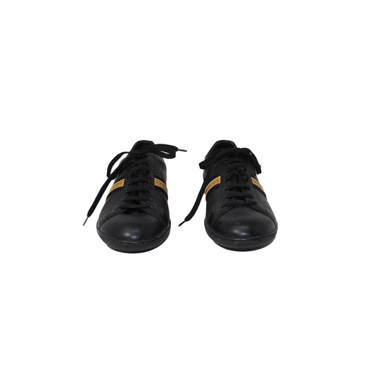 Louis Vuitton Black Leather Low Top Talla 38