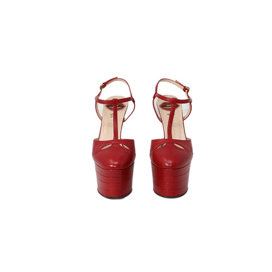Gucci red platform heels