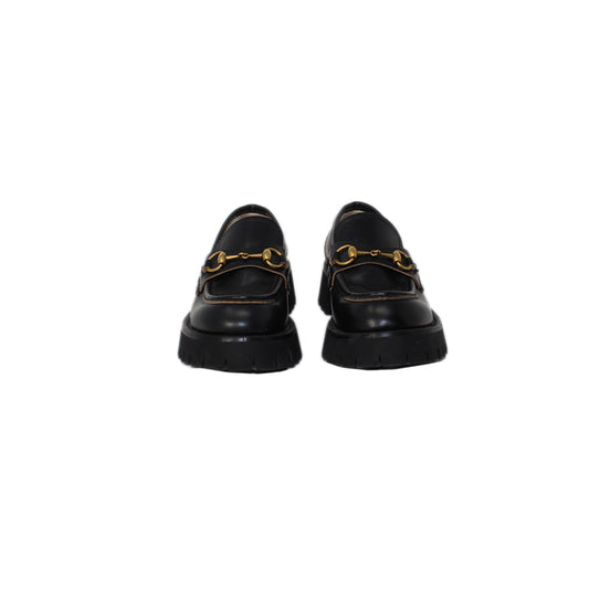 Gucci Horsebit Accent Leather Loafers Talla 38.5