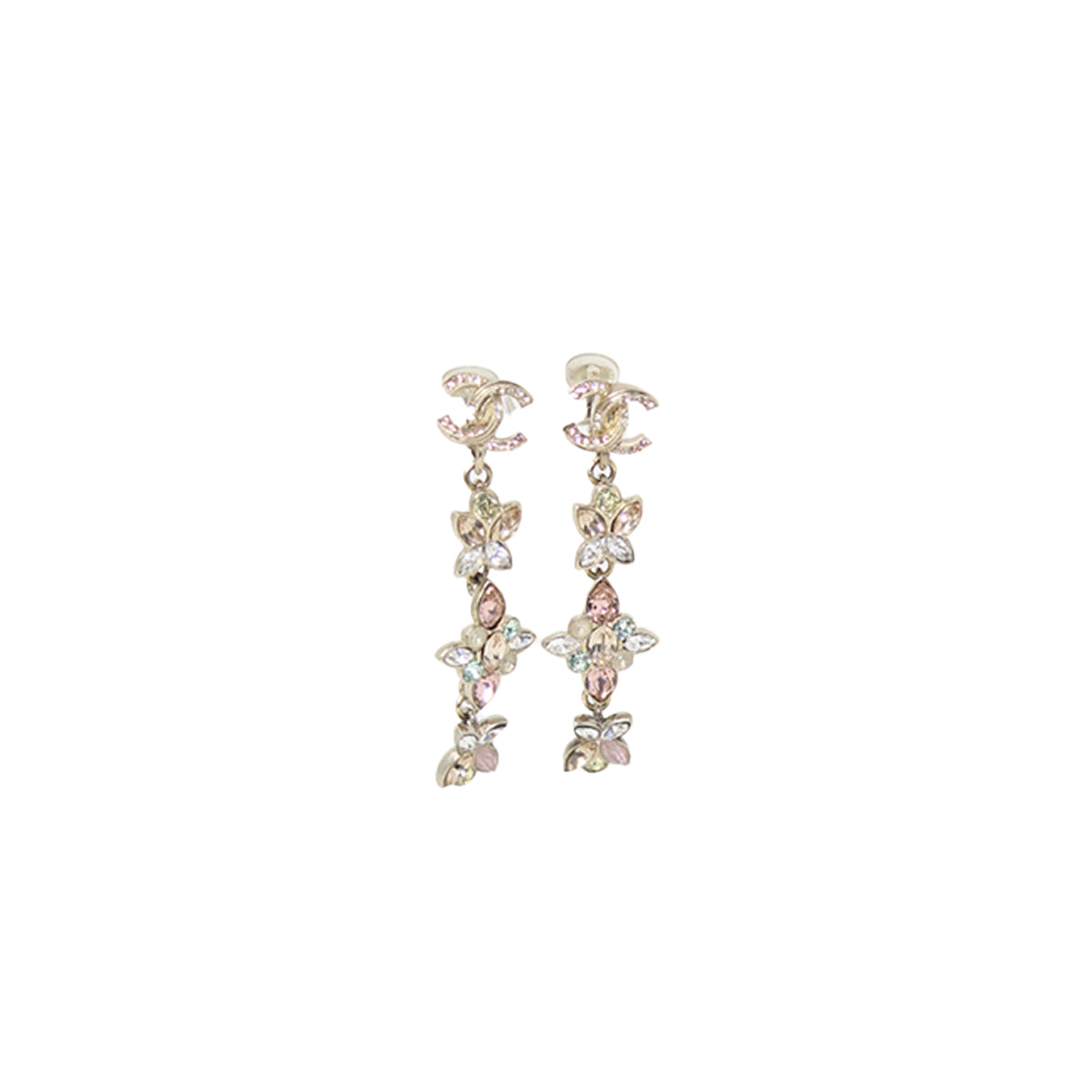 Chanel CC Crystal Drop clip on Earrings