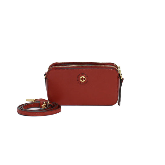 Tory Burch Double Zip Mini Bag Leather Cross Body With Dustbag