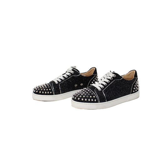 Christian Laboutin black studded sneakers 39.5