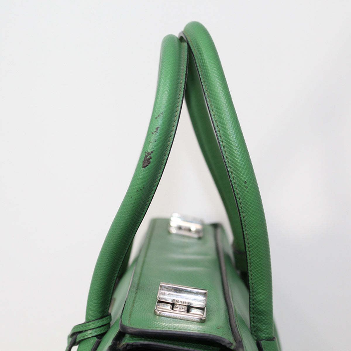 Prada large green Saffiano tote bag