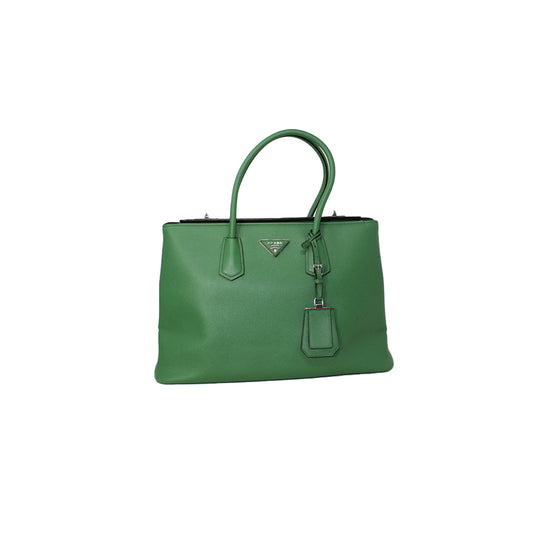 Prada large green Saffiano tote bag