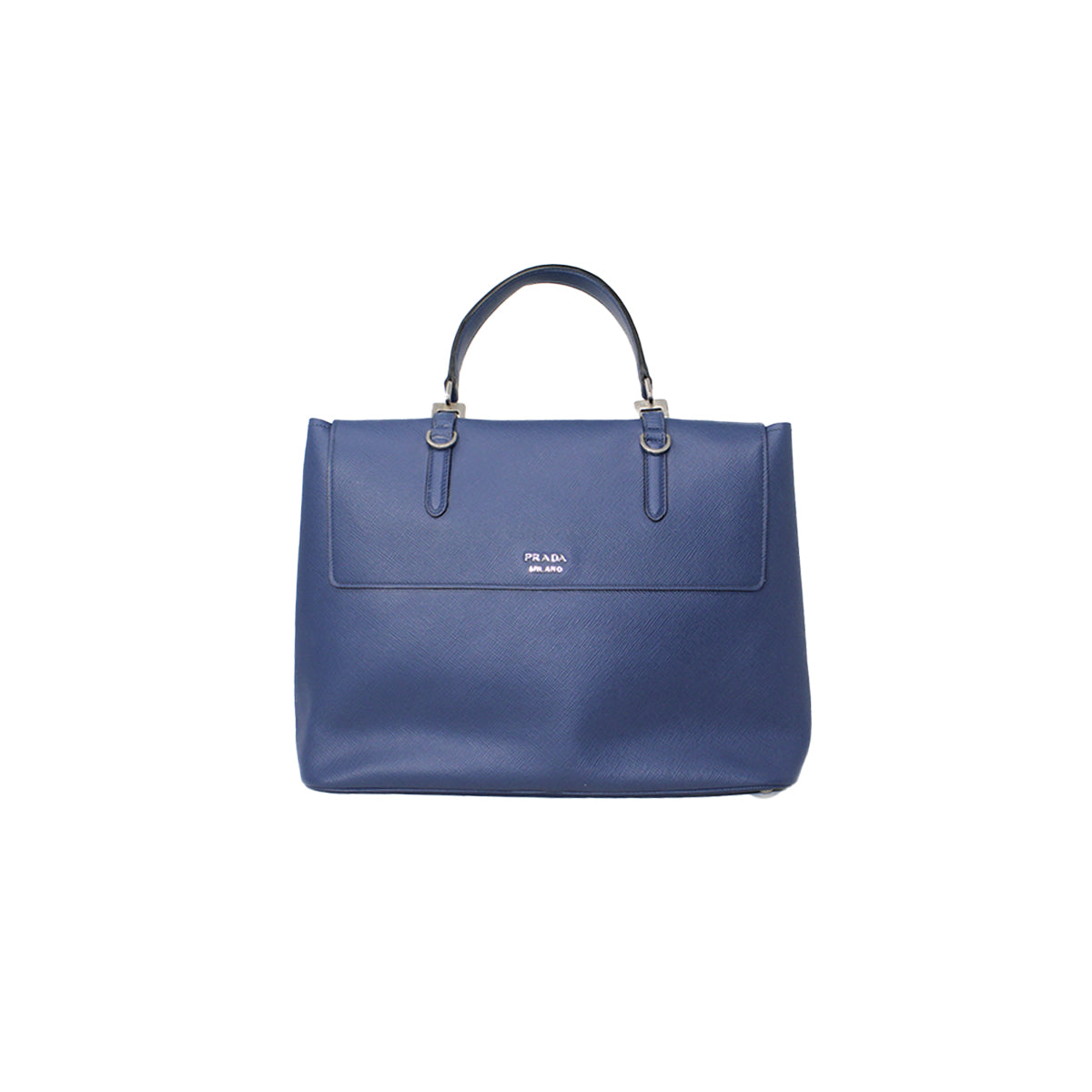 Prada Saffiano Blue Top Handle Bag