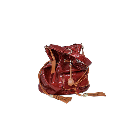 Lancel bucket red bag