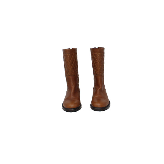 CHANEL tan leather boots Talla 7.5
