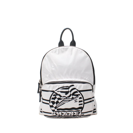 Chanel White Vinyl La Pausa Backpack Bag