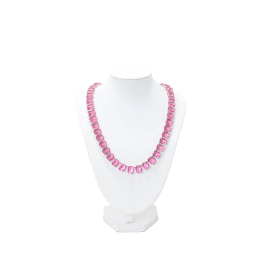 Milena Necklace Octagon Cut pink Rhodium