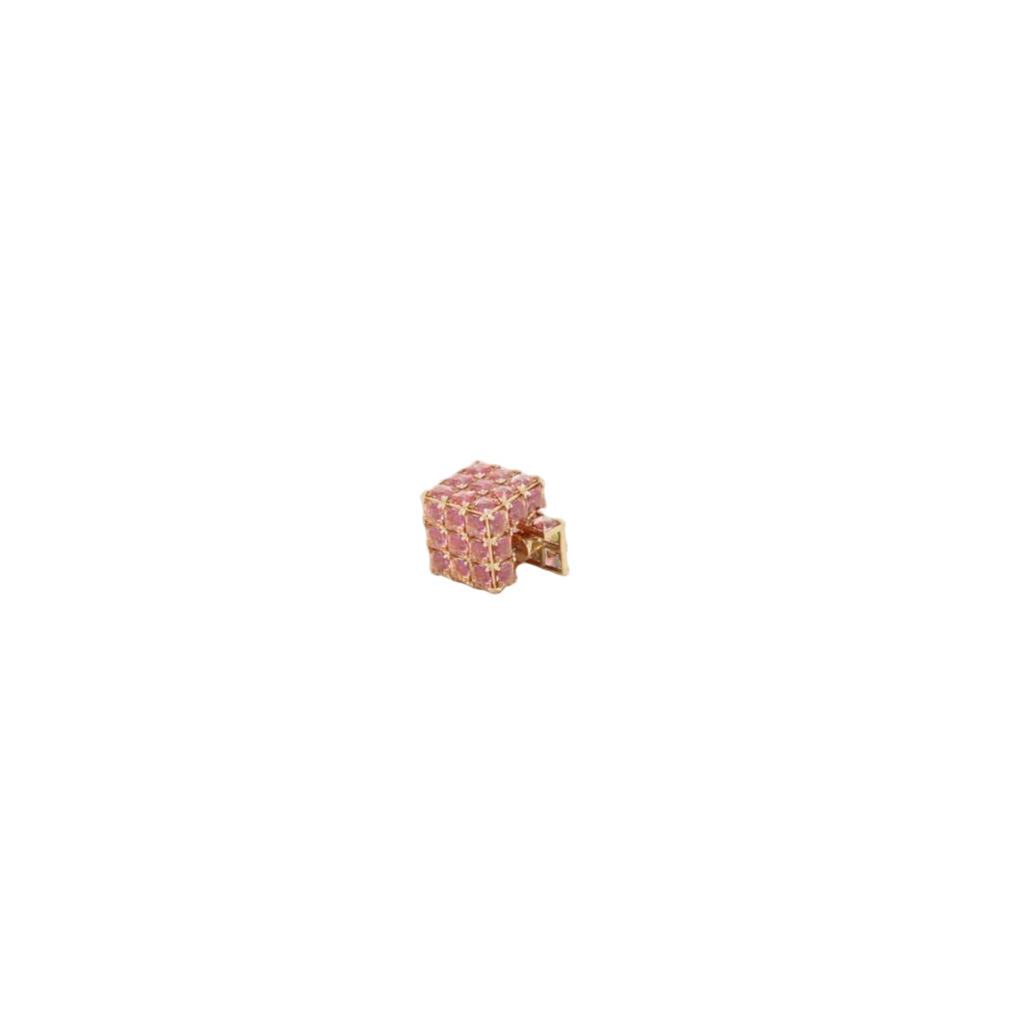 Curiosa Stud Earring Square , Orange Gold Tone Plated              