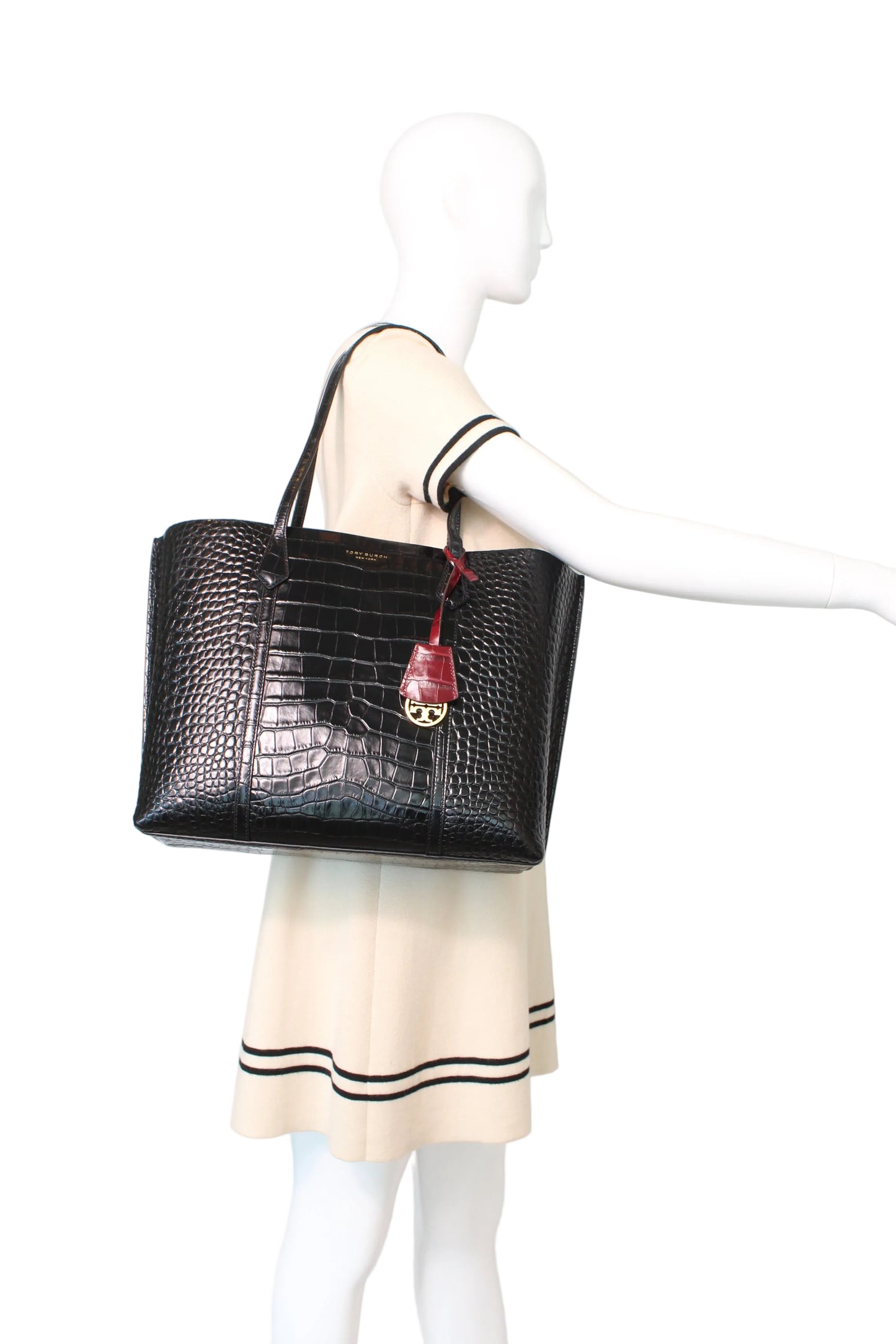 Tory Burch Perry Croc Tote Bag                             
