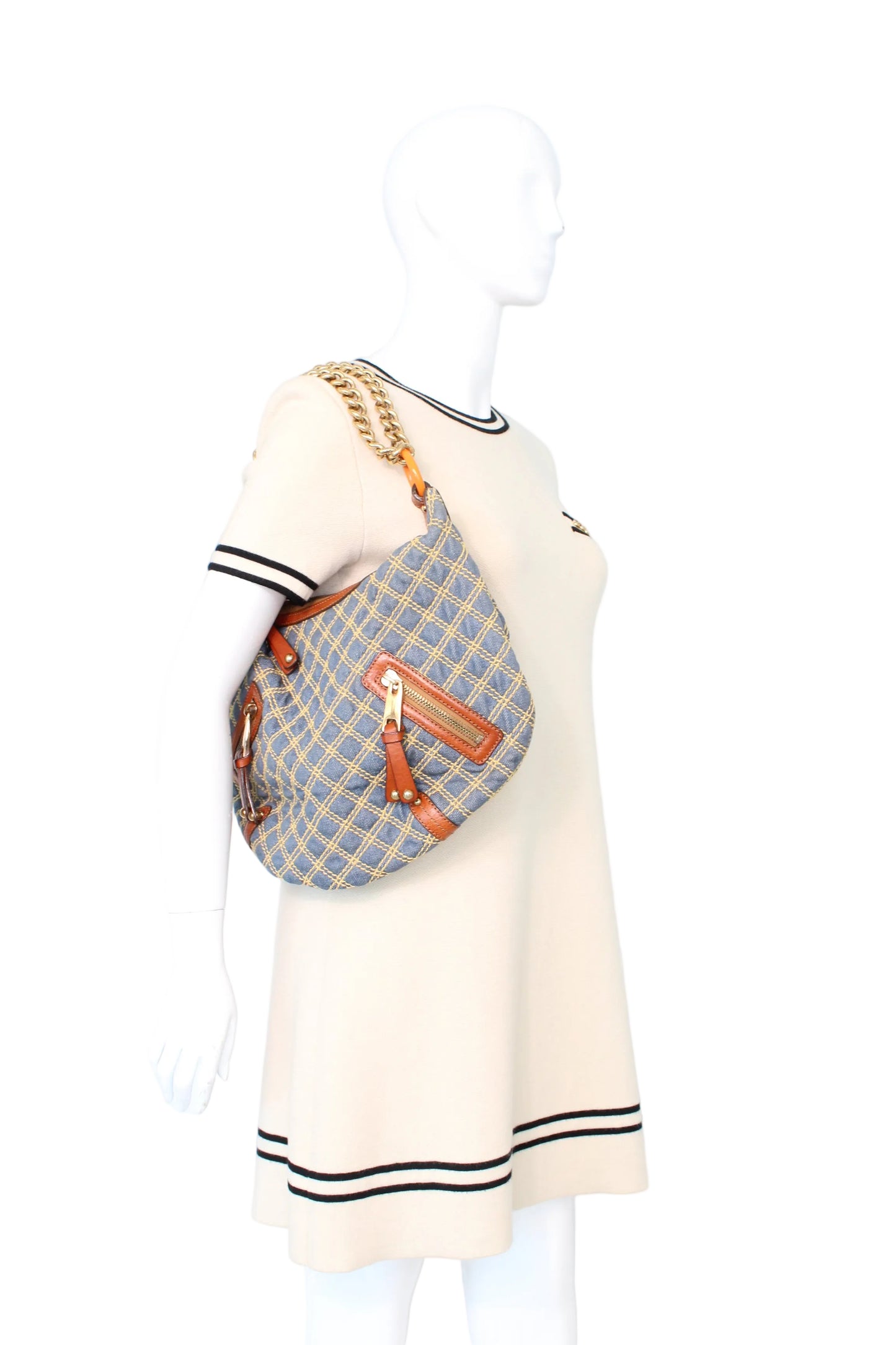 Marc Jacobs Quilted Denim Chain  