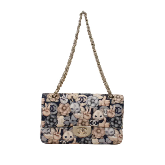 Chanel Classic flap bag Cat/peace Emoticon
