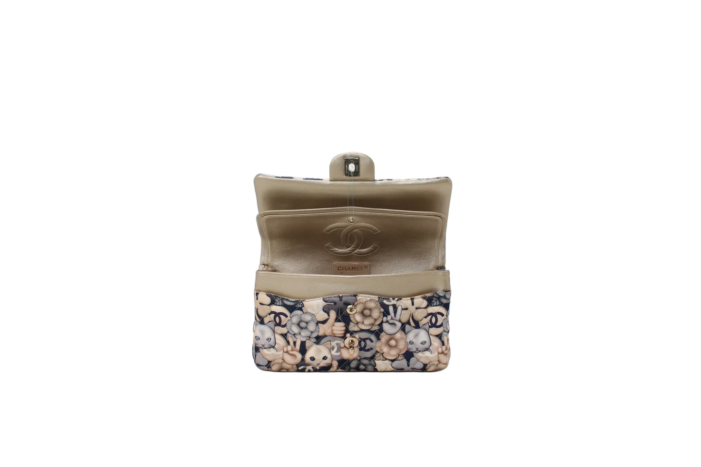 Chanel Classic flap bag Cat/peace Emoticon