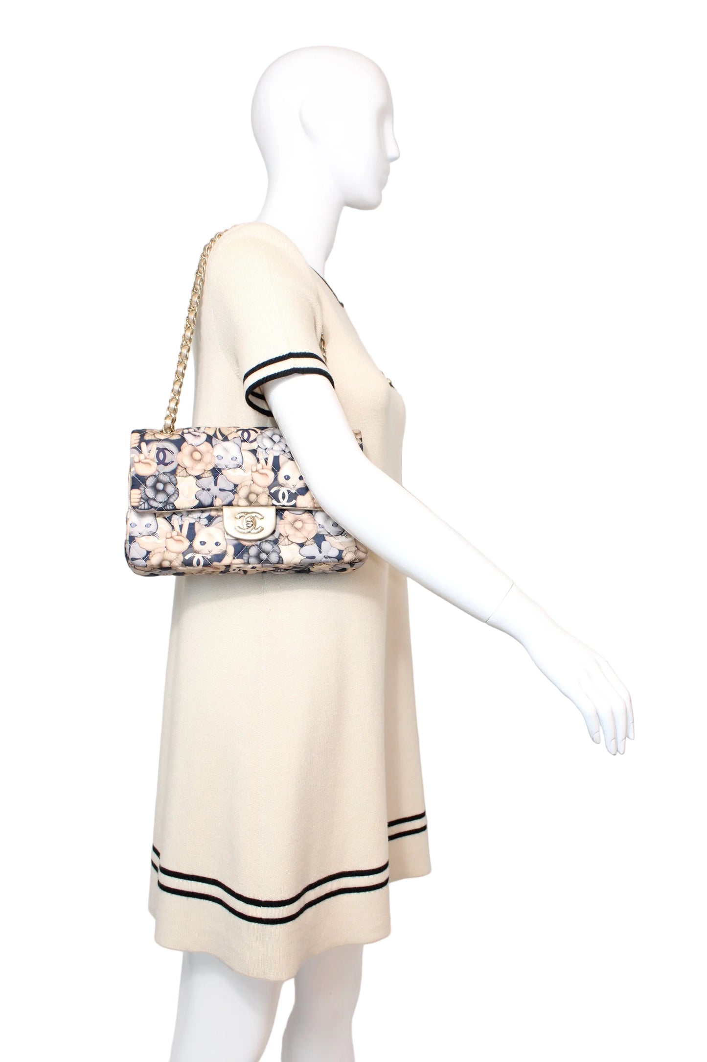 Chanel Classic flap bag Cat/peace Emoticon