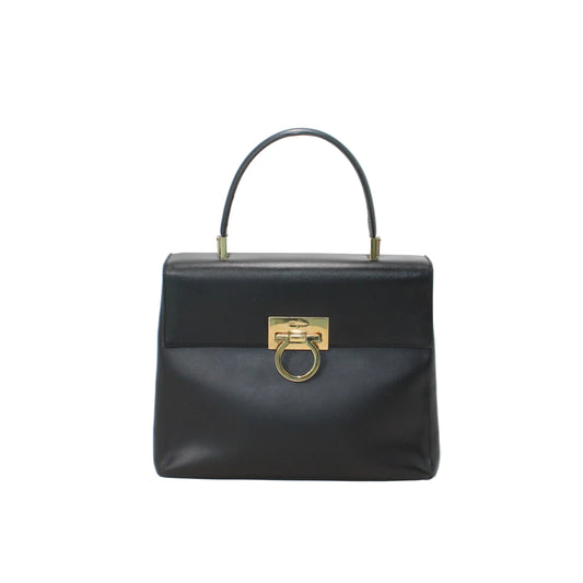 Salvatore Ferragamo Gancini Leather Top Handle Bag