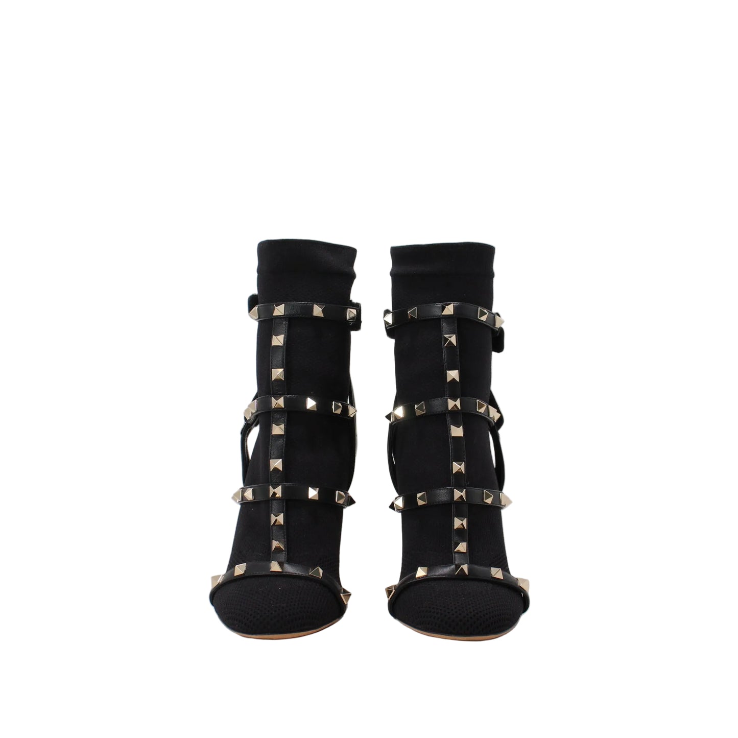 Valentino Rockstud Accents Mesh Sock Boots  38