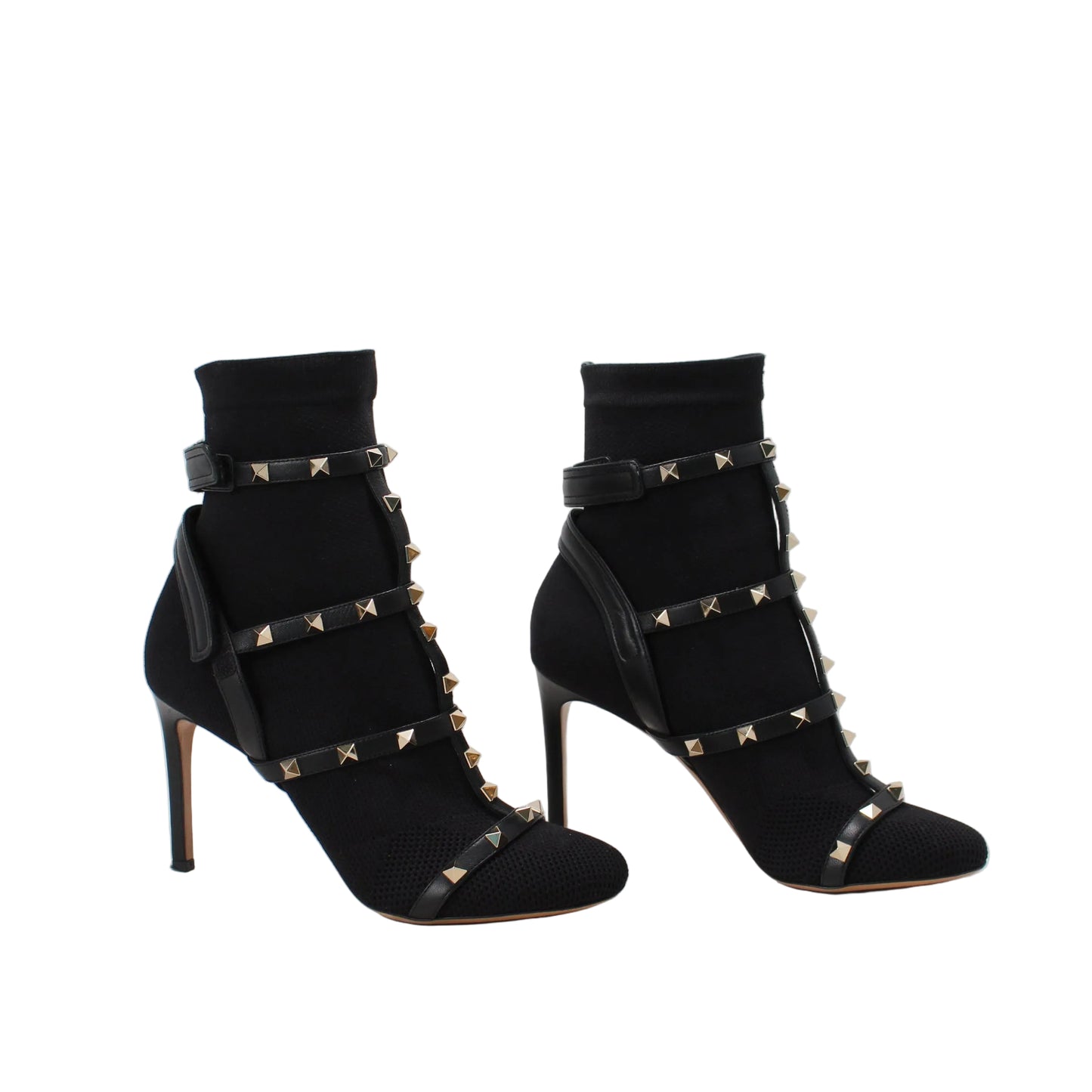 Valentino Rockstud Accents Mesh Sock Boots  38