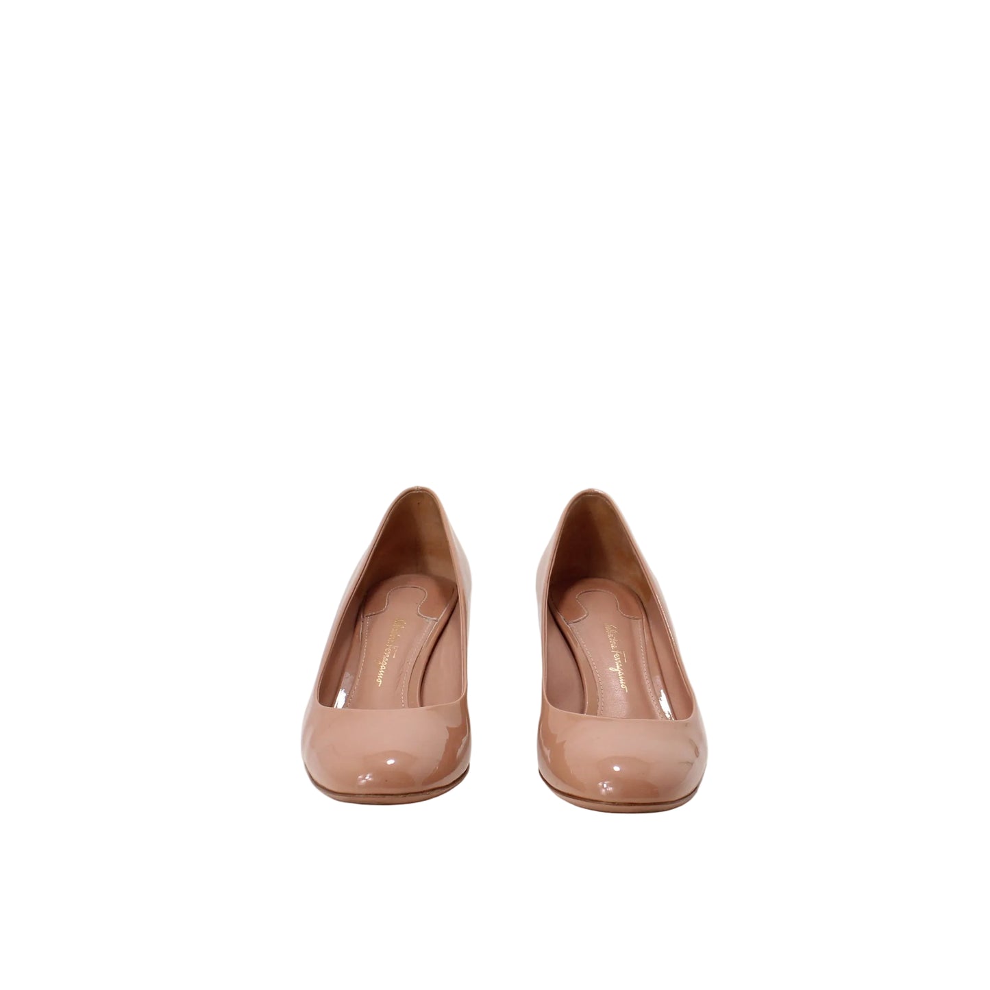  Salvatore Ferragamo Patent Leather Pumps Nude   36