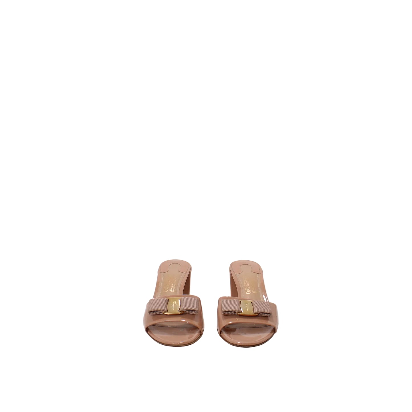 Salvatore Ferragamo Patent Leather Bow Sandals  36.5    