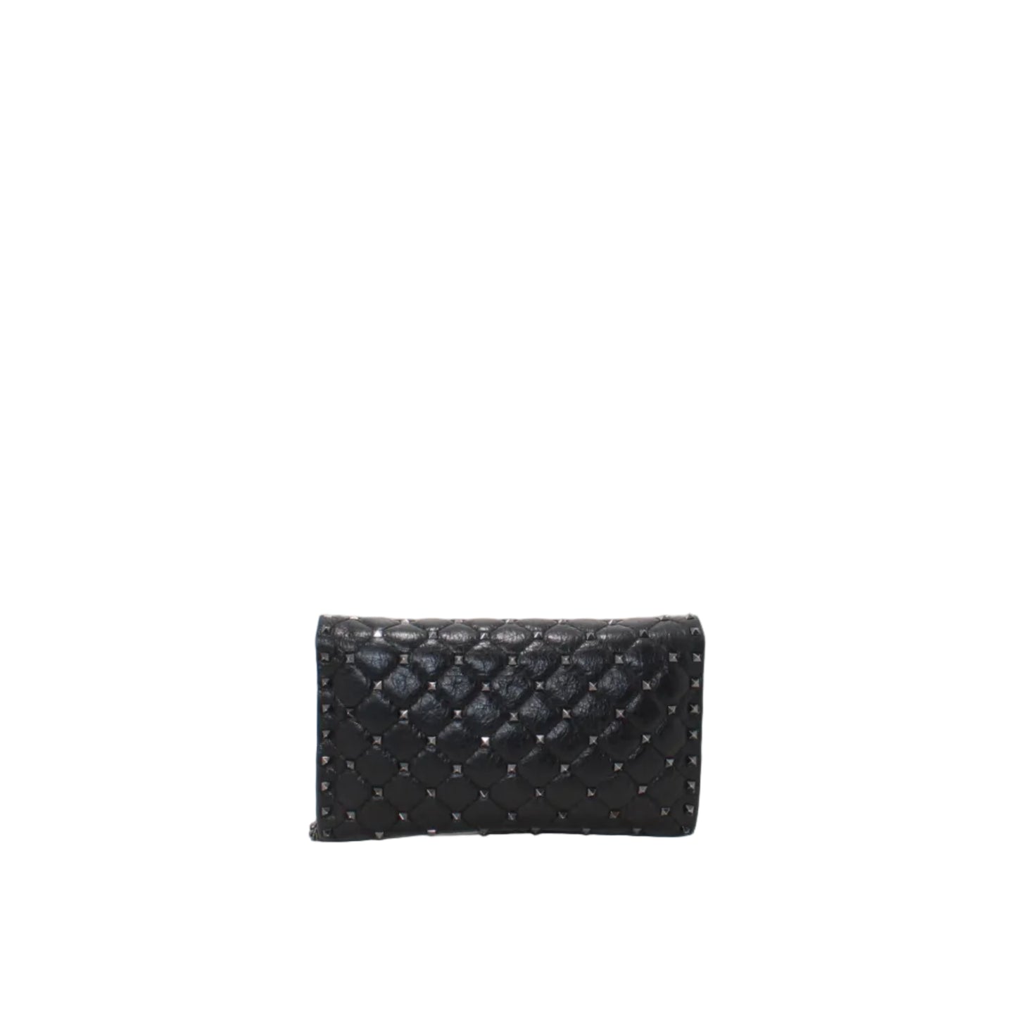 Valentino crinkled leather chain clutch