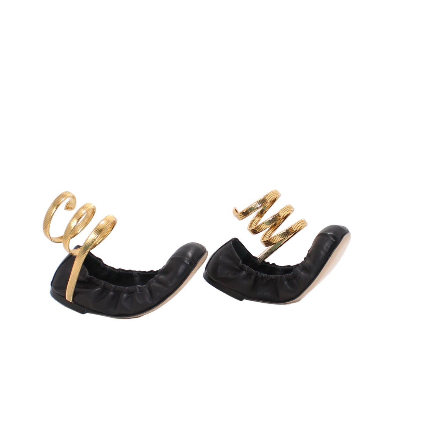 René Caovilla Leather Ballet Flats  36     
