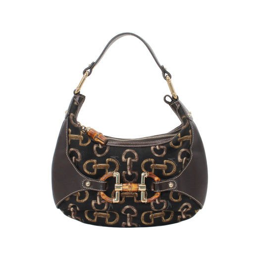Gucci Printed Bamboo Jackie Bag