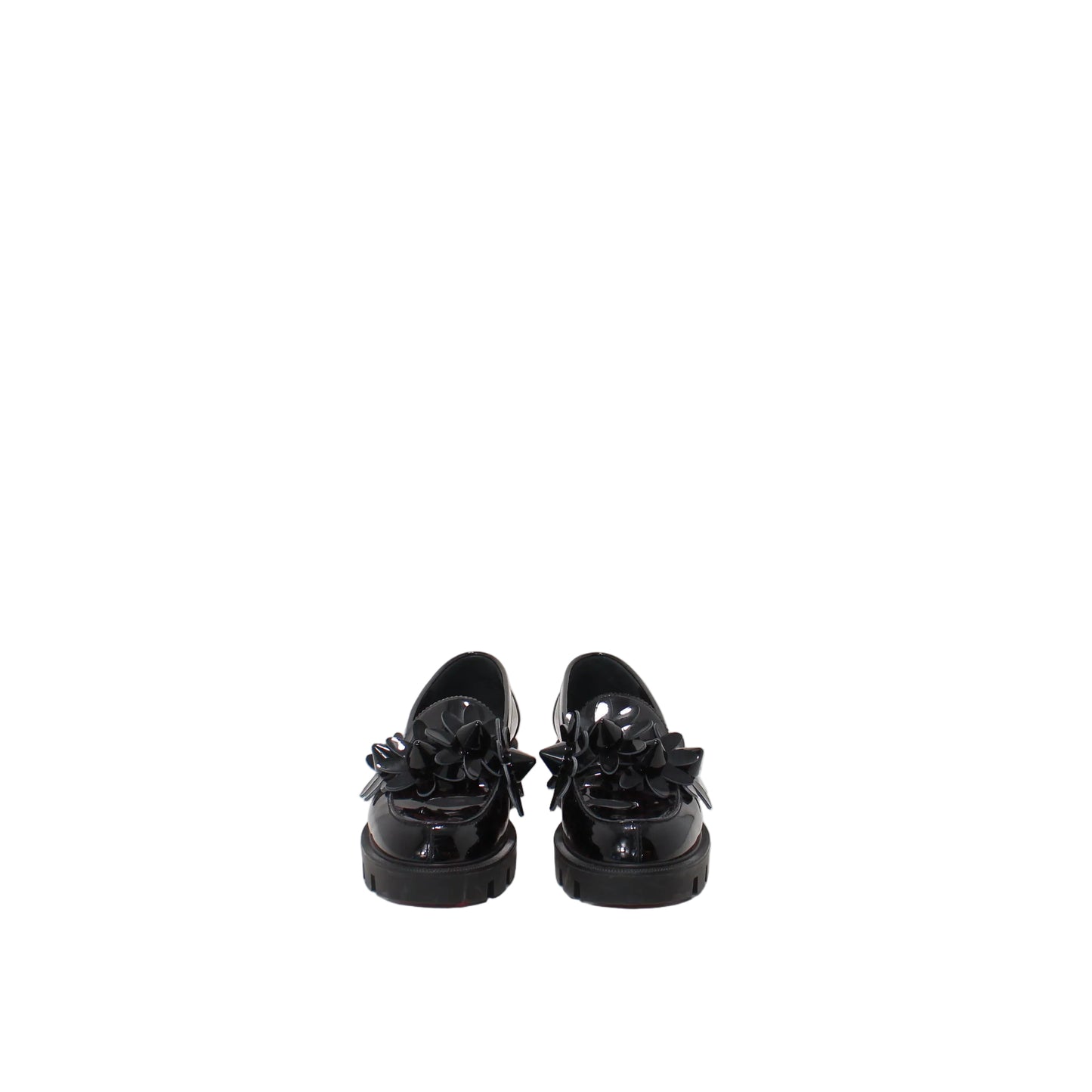Christian Louboutin Spike Accents Patent Leather Loafers  36