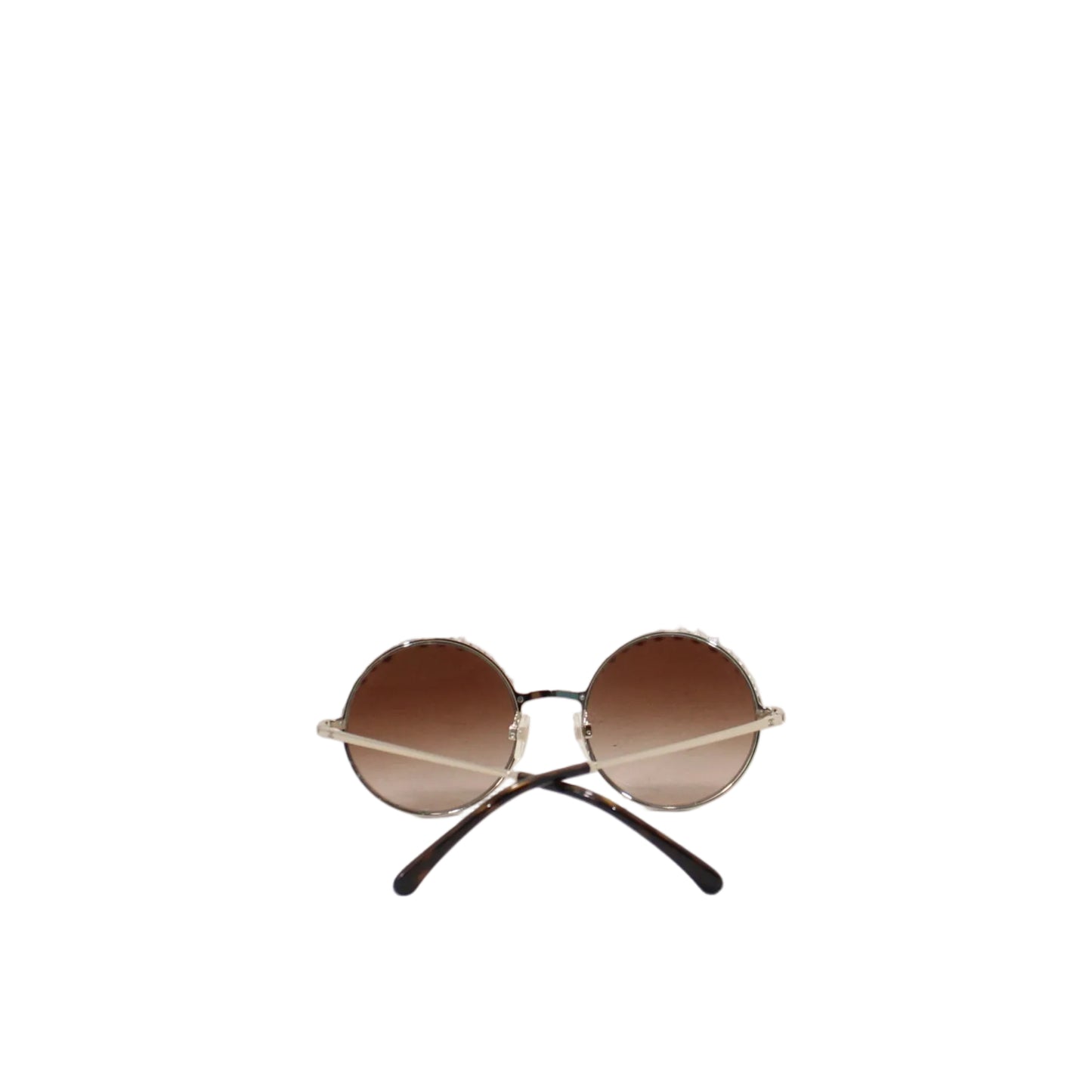 Chanel Faux Pearl Accents Round Sunglasses   