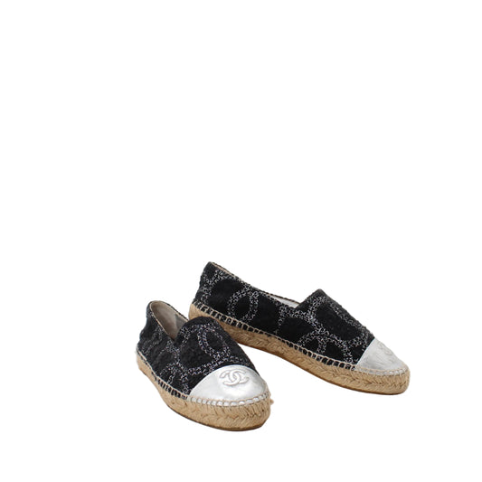 Black Chanel Espadrille Tweed Cc Cap Talla 38