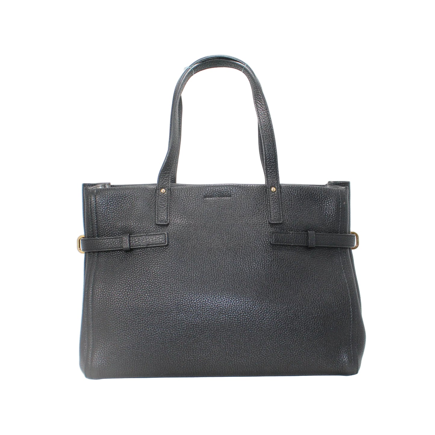 Salvatore Ferragamo grained black leather bag