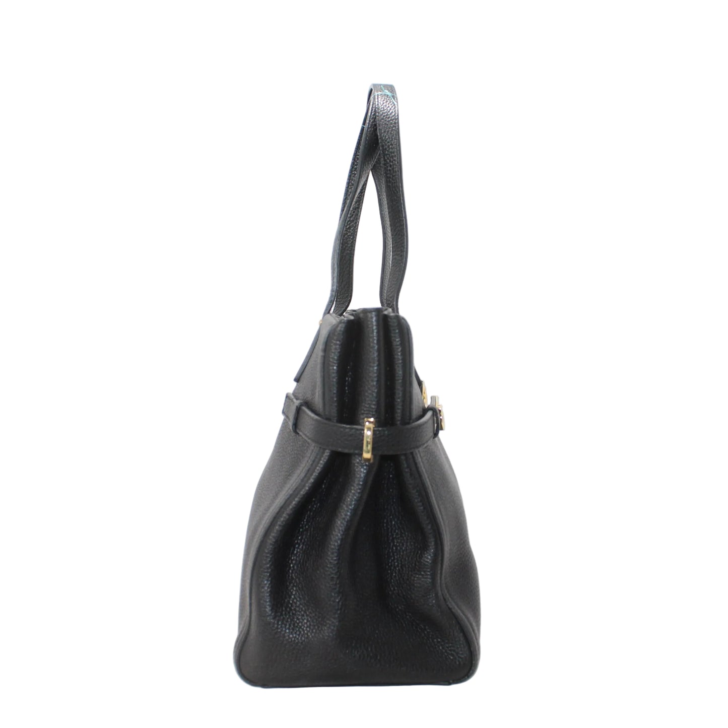 Salvatore Ferragamo grained black leather bag