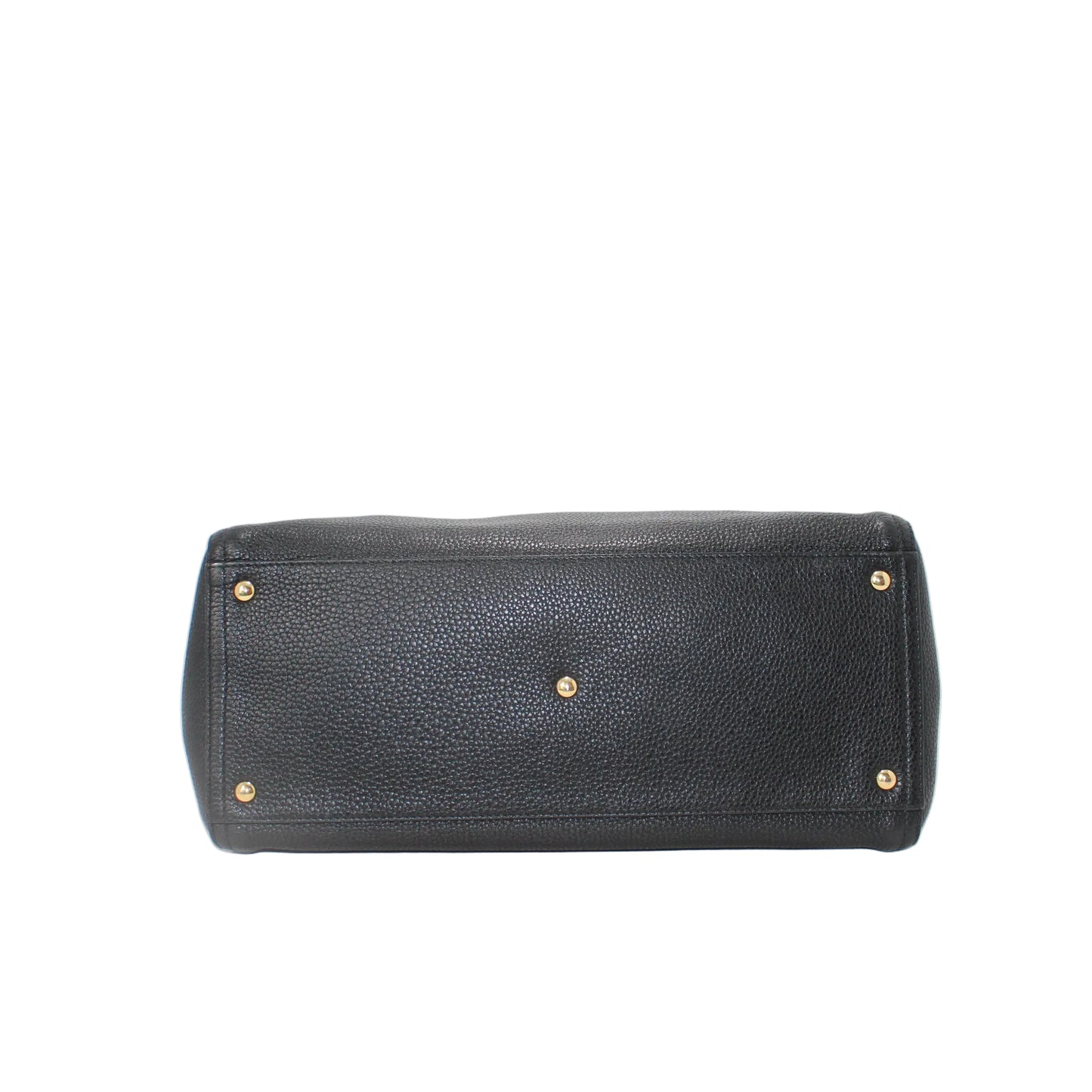 Salvatore Ferragamo grained black leather bag