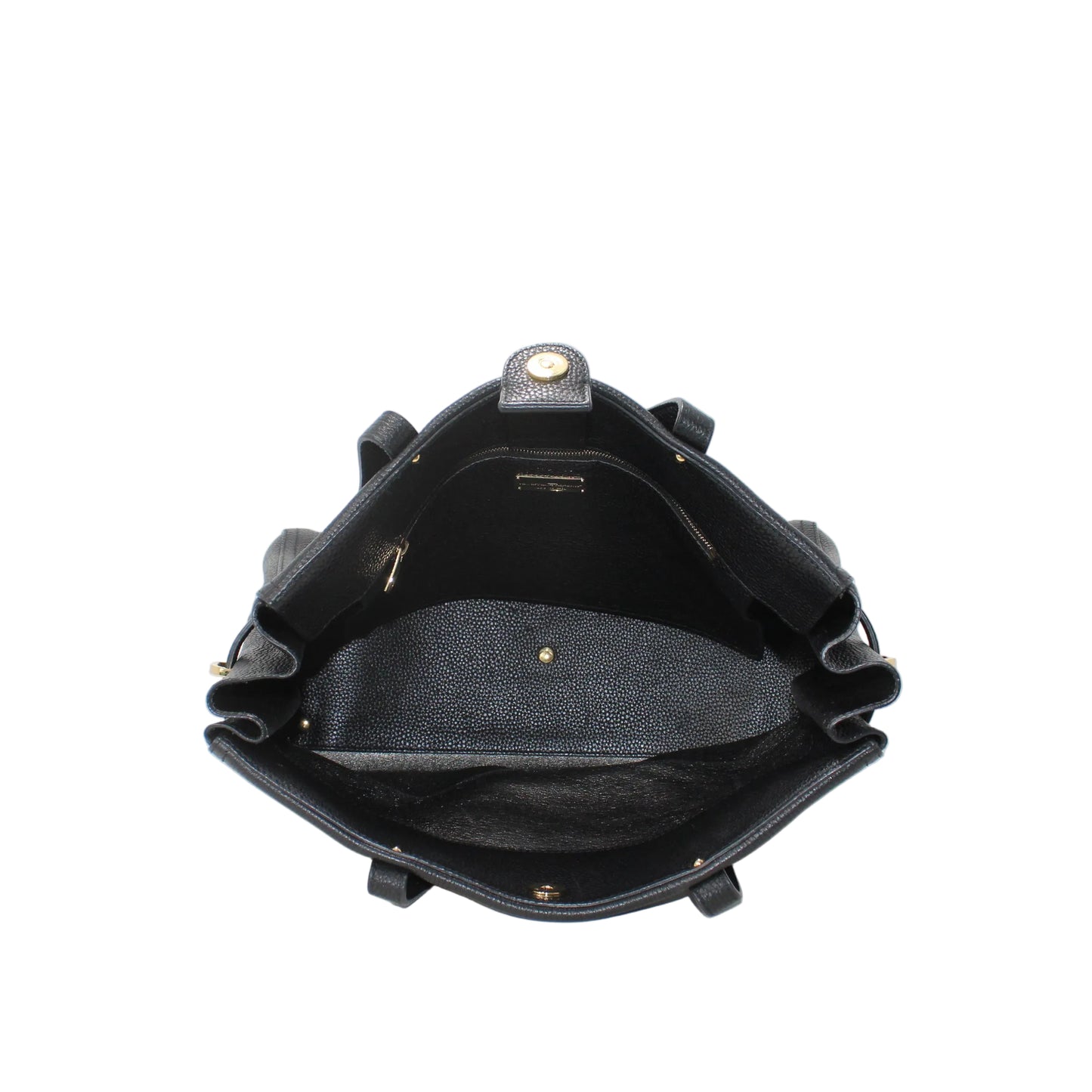 Salvatore Ferragamo grained black leather bag