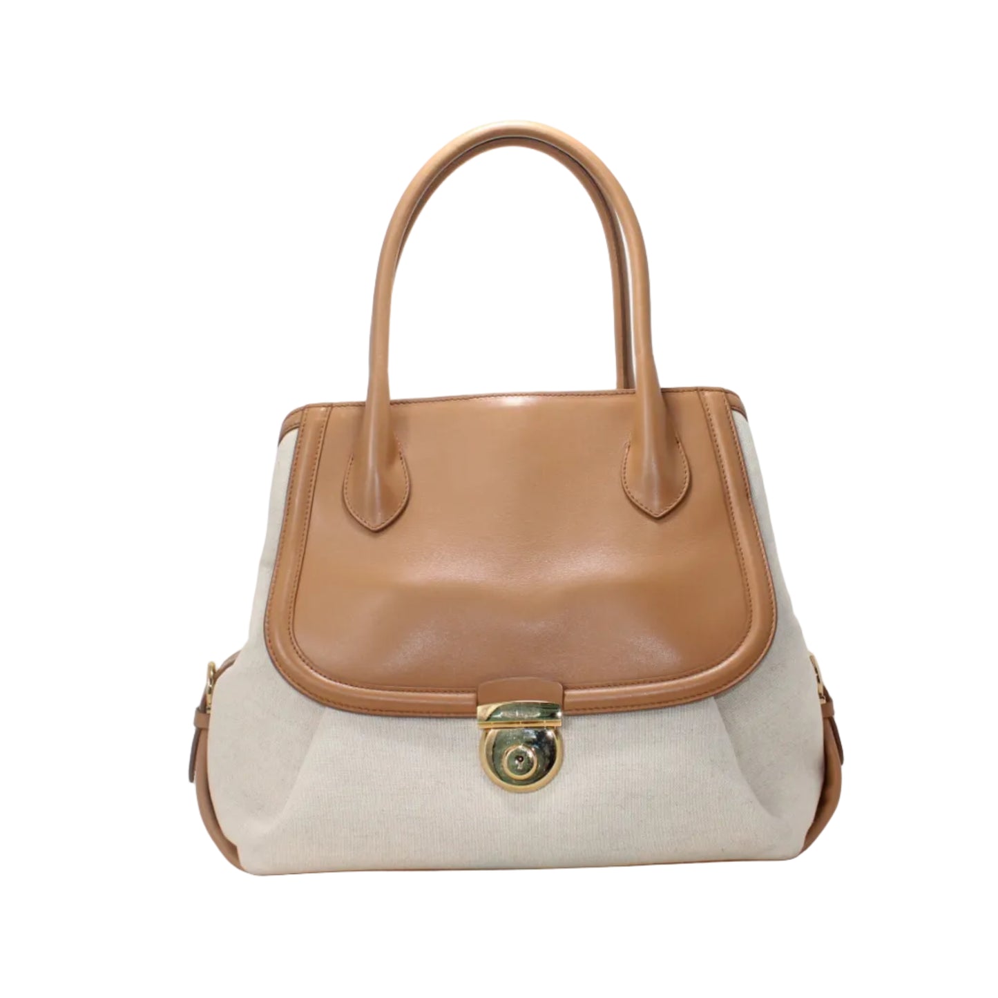 Salvatore Ferragamo canvas and Leather Bag