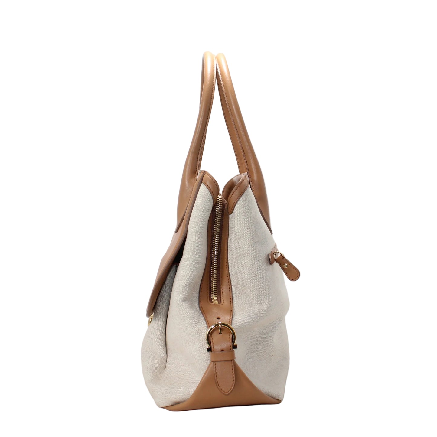 Salvatore Ferragamo canvas and Leather Bag