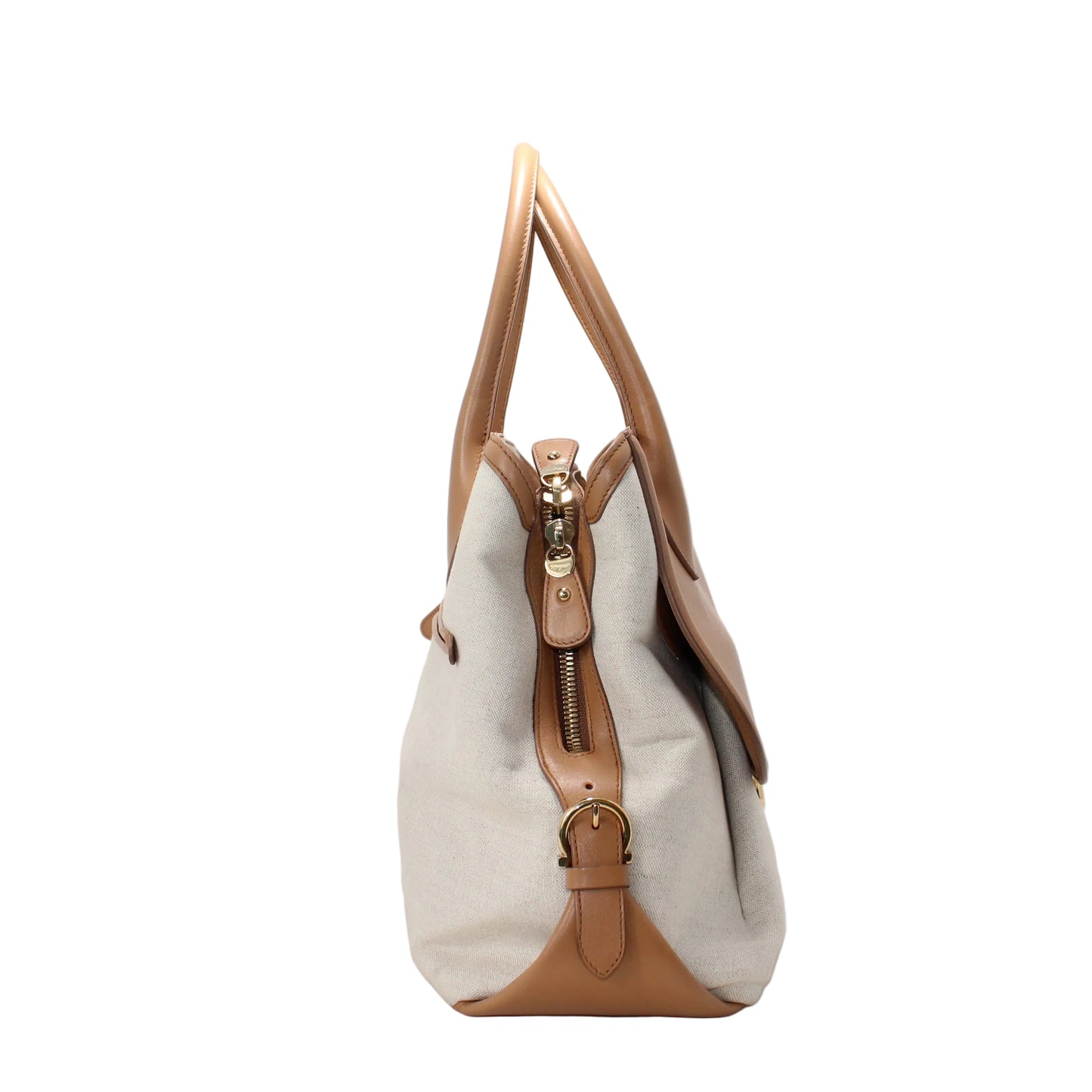 Salvatore Ferragamo canvas and Leather Bag