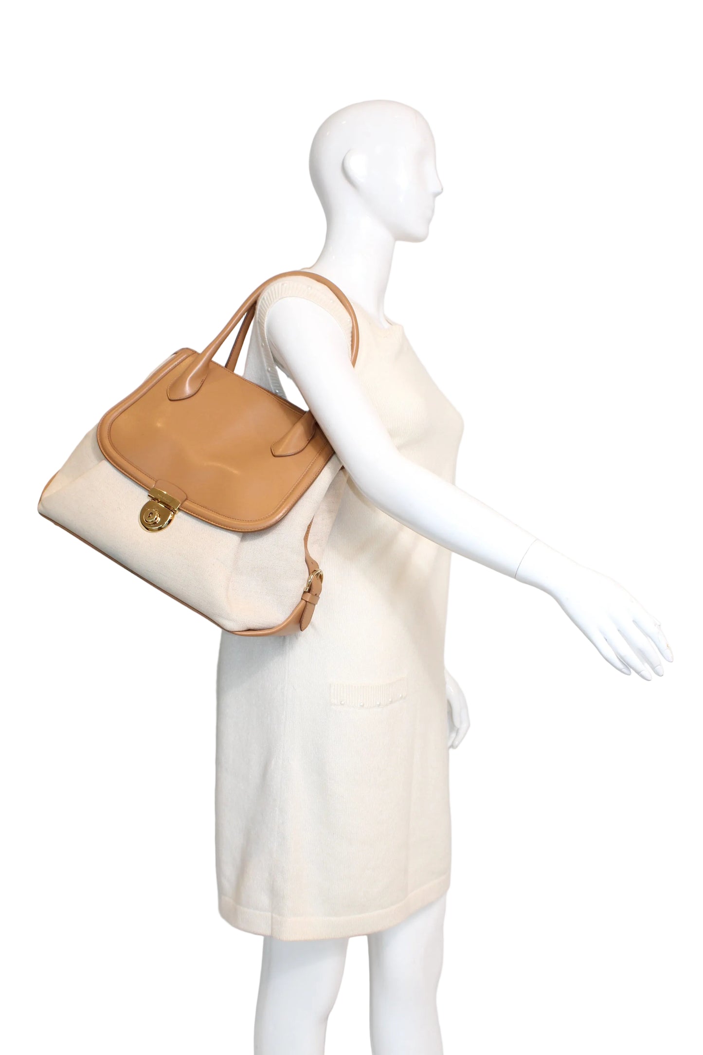 Salvatore Ferragamo canvas and Leather Bag