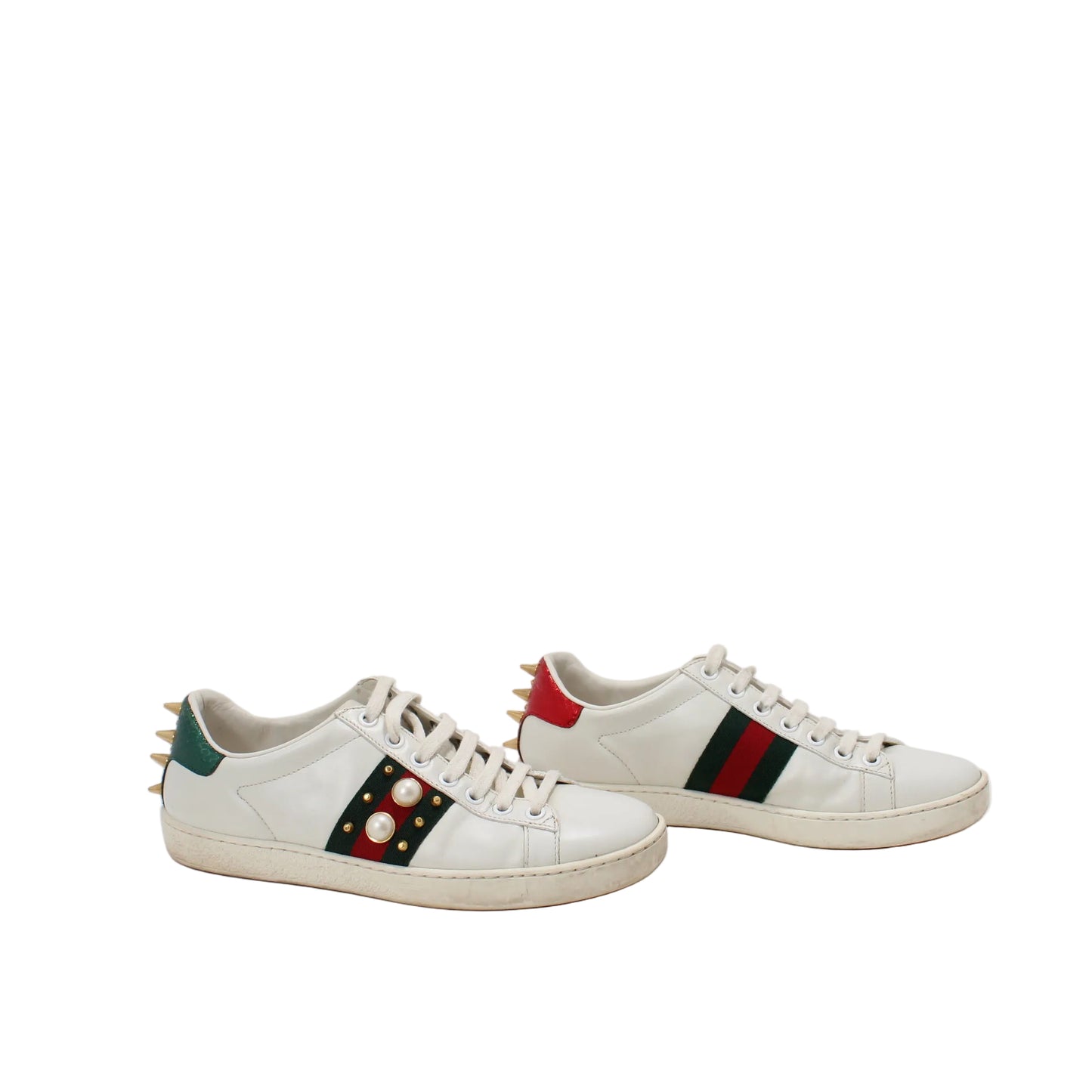 Gucci Ace Pearls Studded Sneakers 36