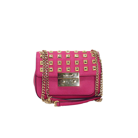 Michael Kors Hot Pink Pyramid Stud  Sloan Bag With Dustbag