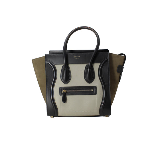 Celine Tricolor Mini  Luggage Stone